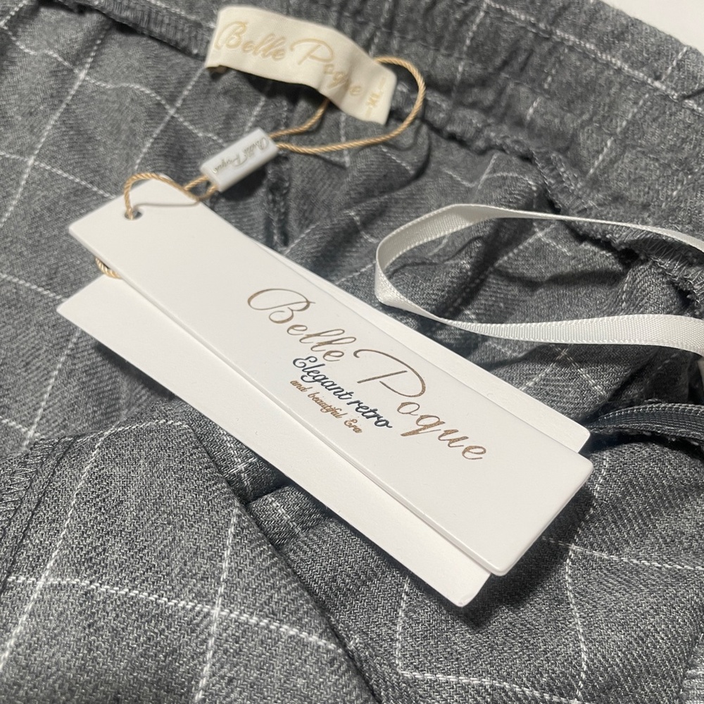 Belle Poque Elegant Retro XL Grey Plaid‎ Flannel Feel Pants - Picture 4 of 9